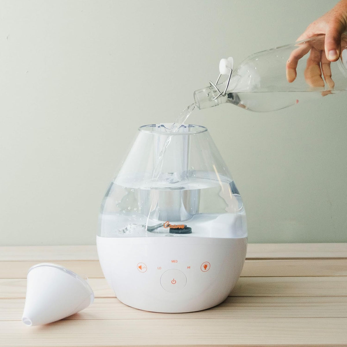Crane White Drop 4 en 1 Humidificador ultrasónico de llenado superi...