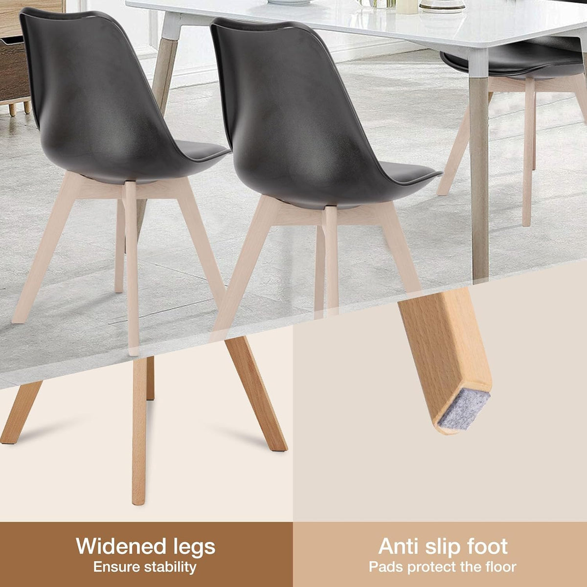 OLIXIS Juego de 4 sillas de comedor, sillas decorativas modernas de...