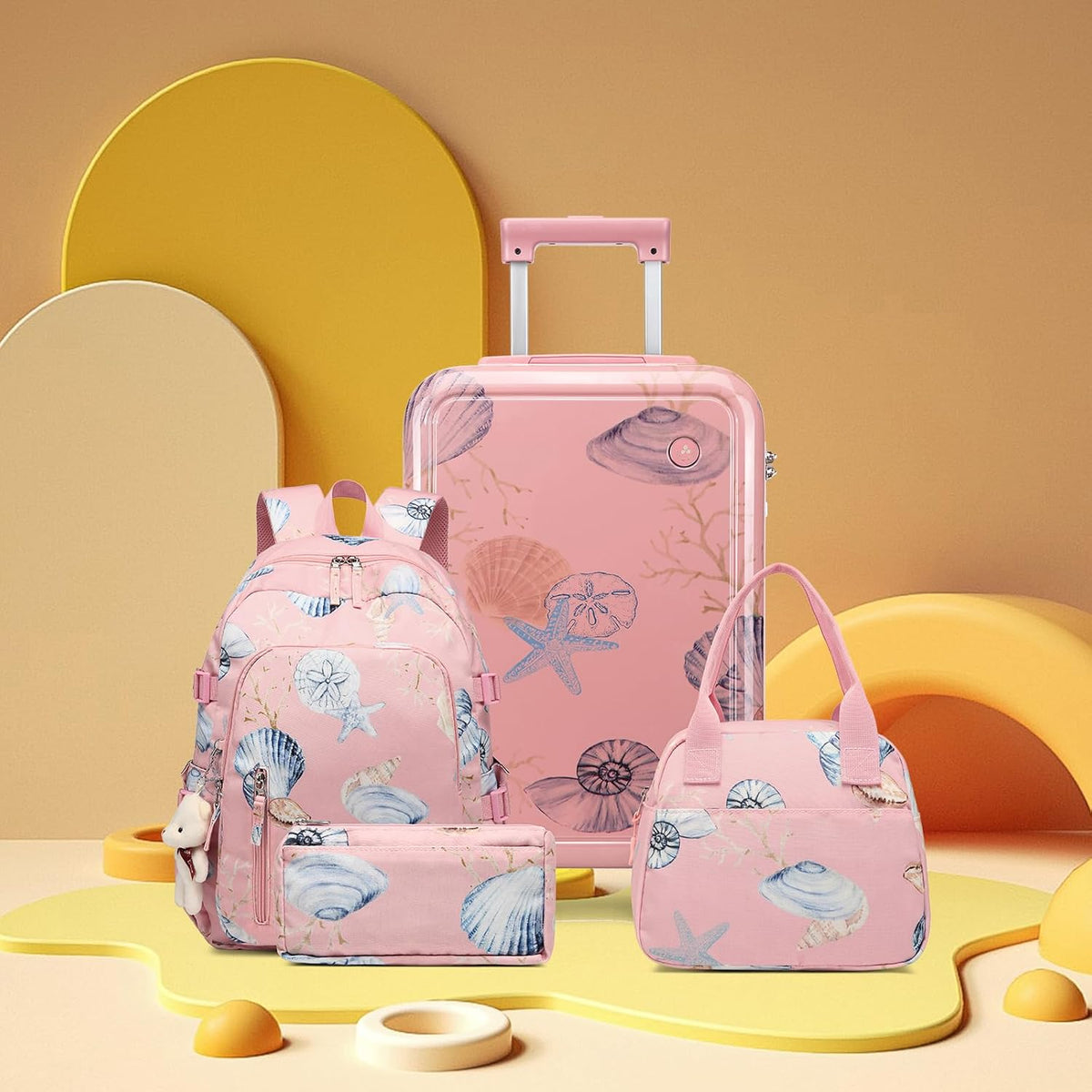 Somago Juego de 4 piezas de equipaje para niños con mochila para ni...