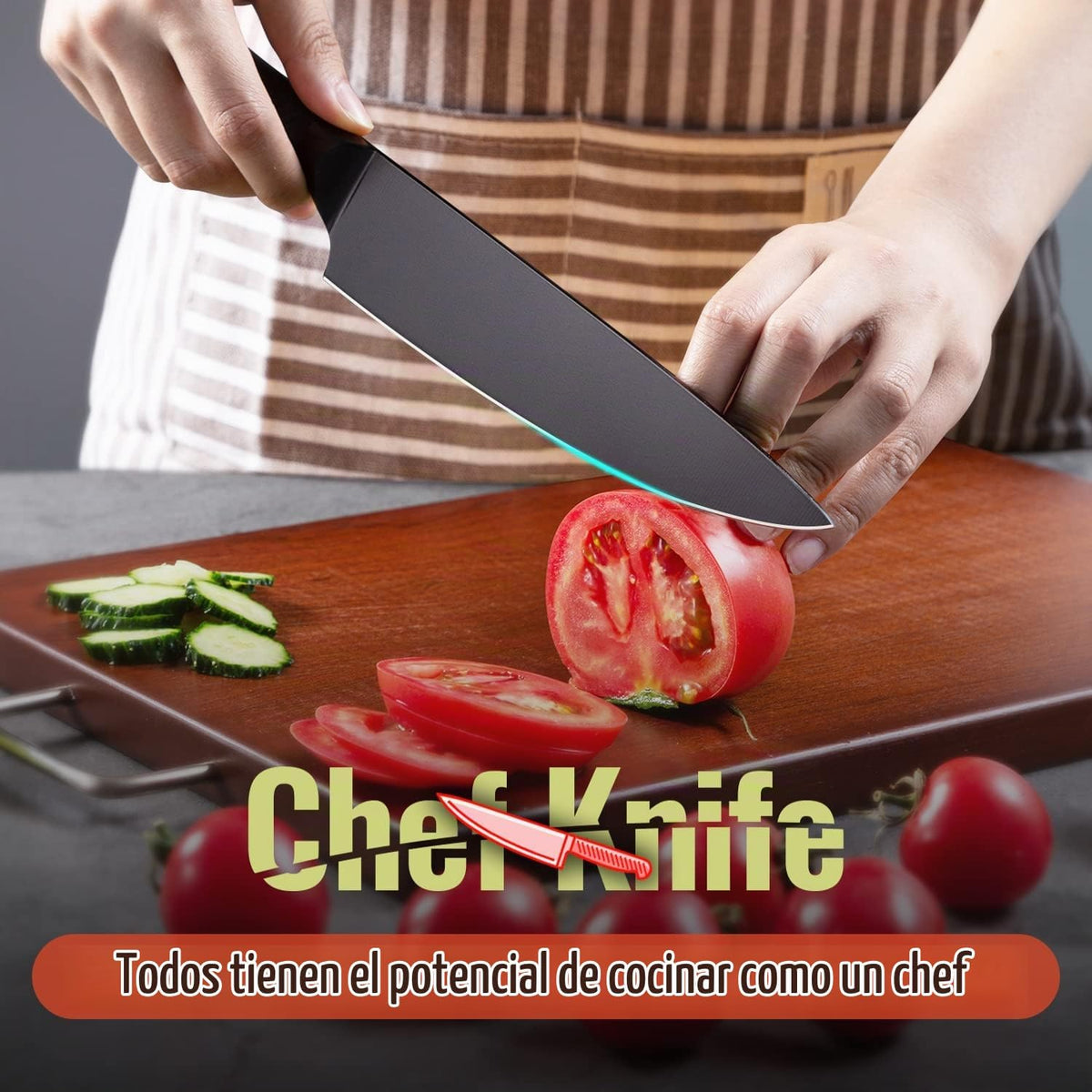 Juego de cuchillos de cocina de 15 piezas con 6 cuchillos de carne...