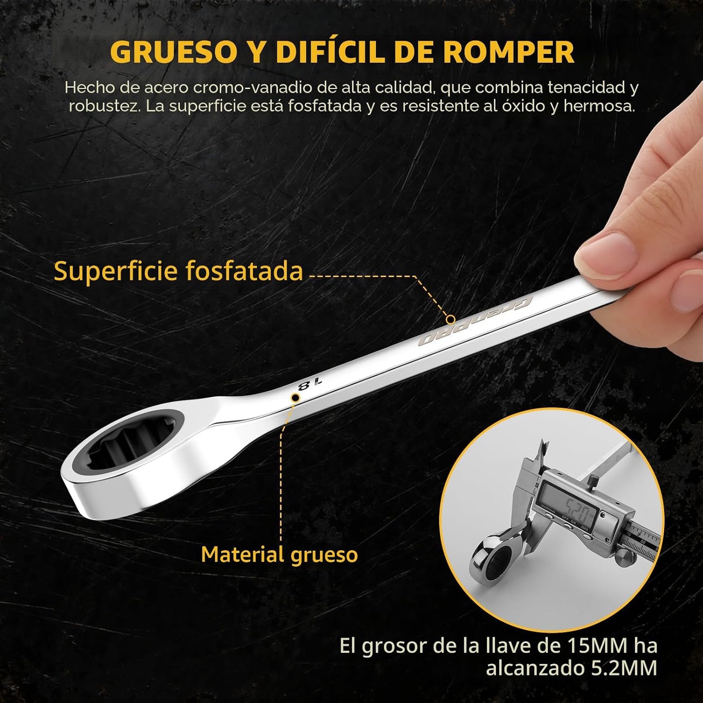 GRENPRO Juego de llaves de trinquete, 23 piezas, juego de llaves co...