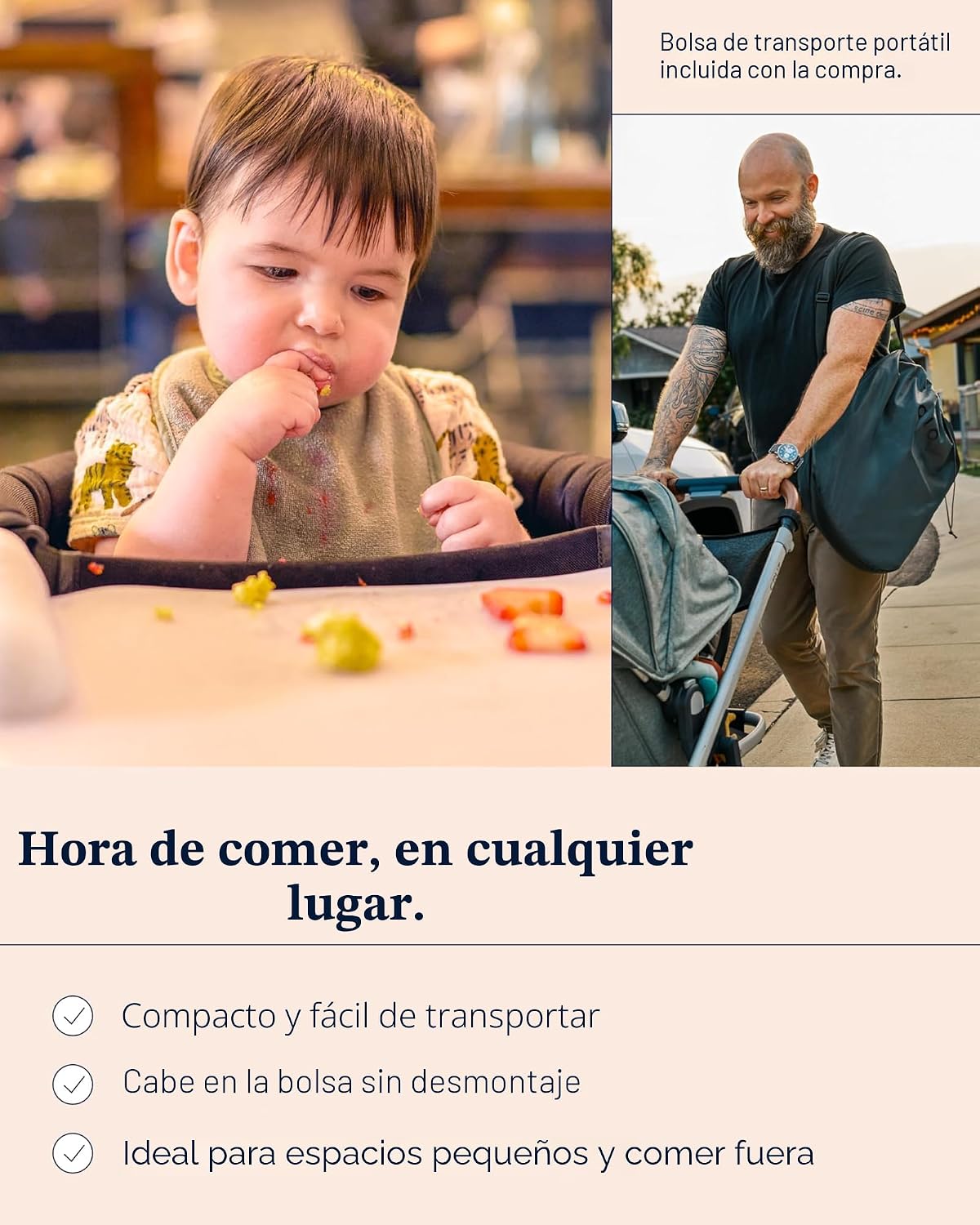 Lalo - La silla de gancho con bandeja y reposapiés - Silla alta por...