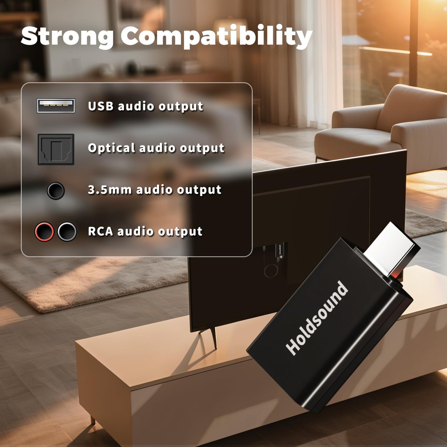 Holdsound BKM400 - Auriculares inalámbricos para ver TV con transmi...