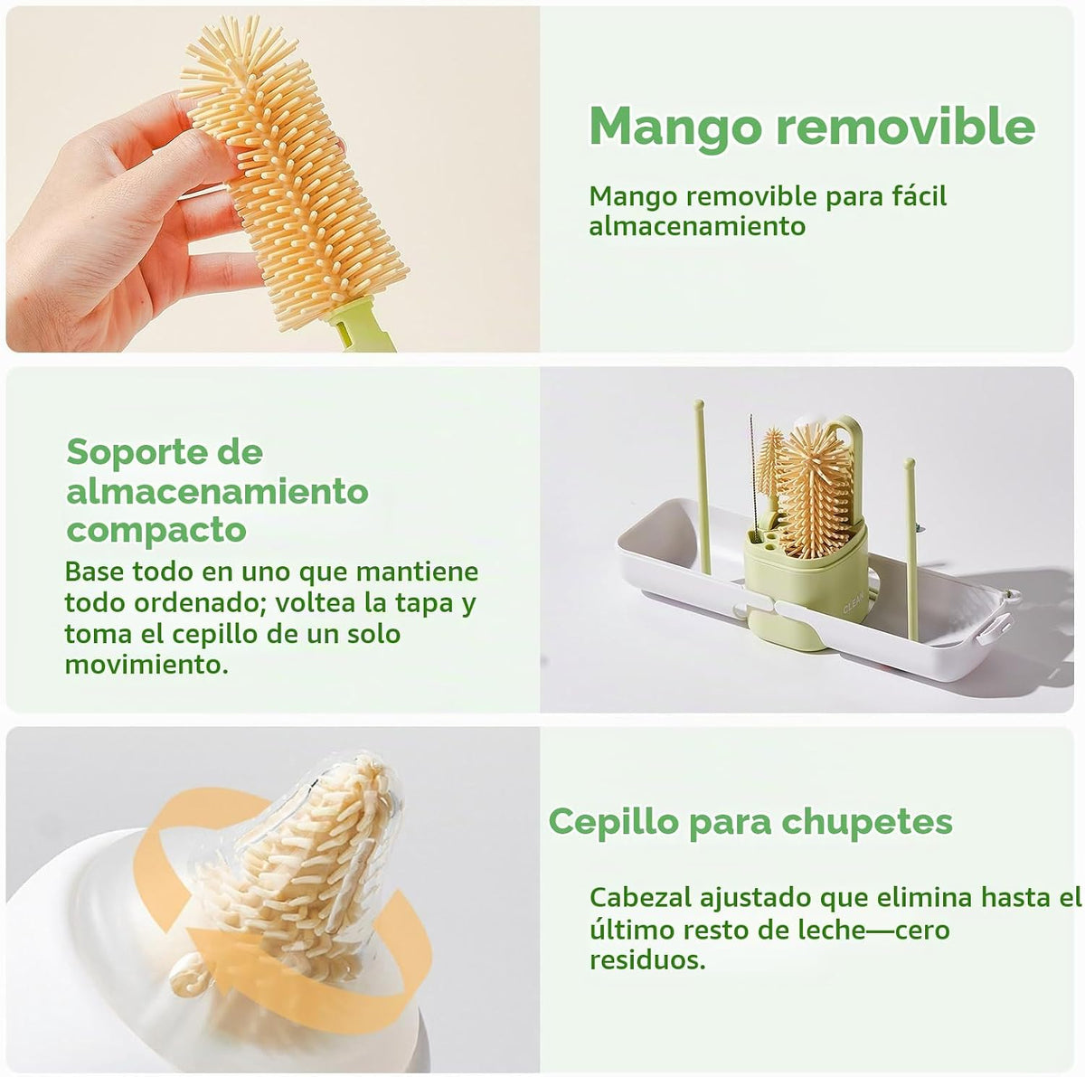Juego de cepillos para biberones \u2013 Kit limpiador de biberones...