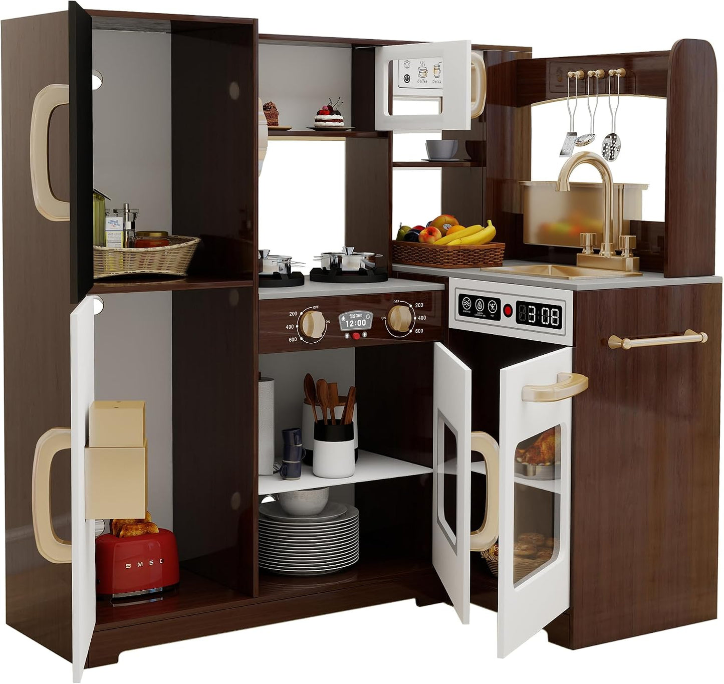 TaoHFE Rincón de Espresso para Jugar Cocina con Luces, Juego de Coc...