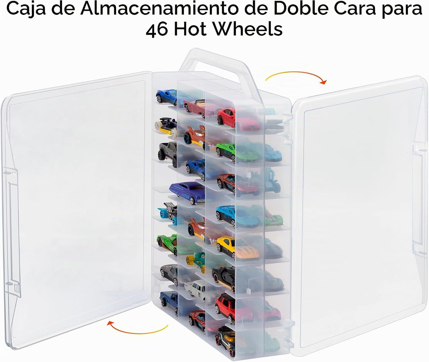 KISLANE Estuche de almacenamiento de auto de juguete de doble cara...