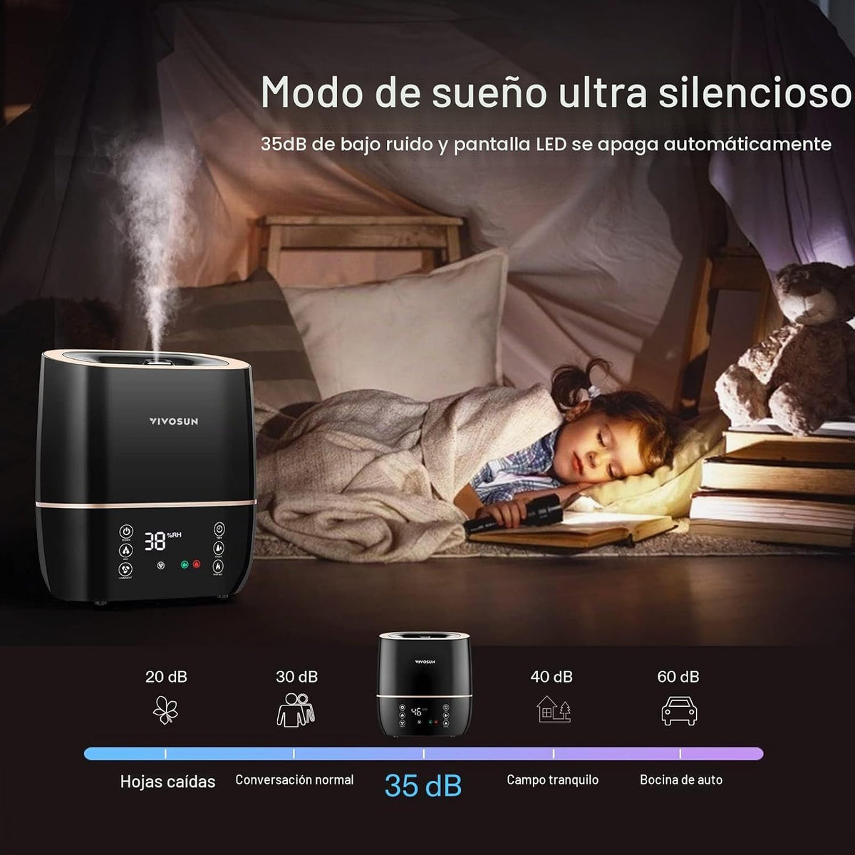 VIVOSUN Humidificador de niebla caliente y fría 2 en 1, humidificad...