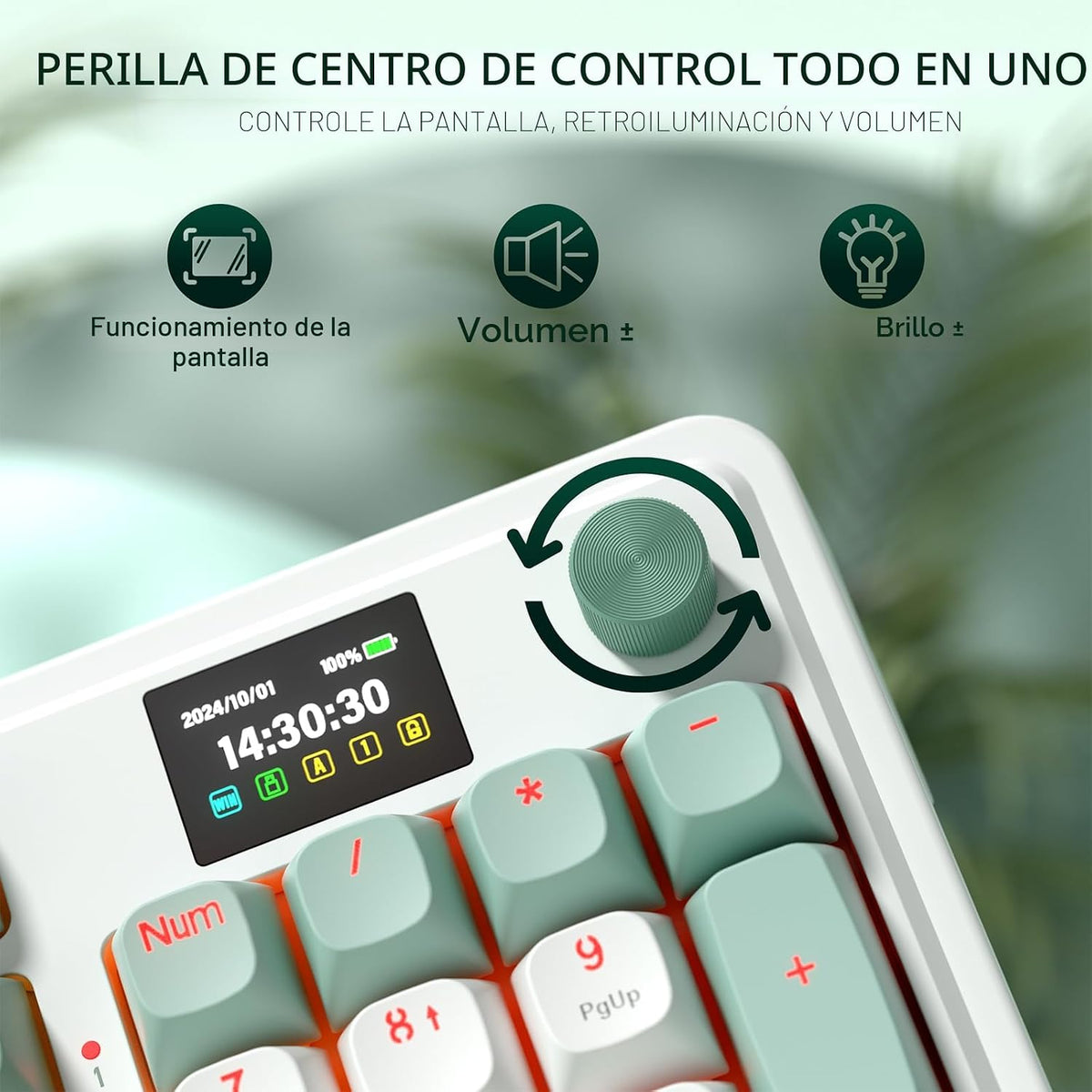 Redragon K719 Teclado inalámbrico para juegos con junta con pantall...