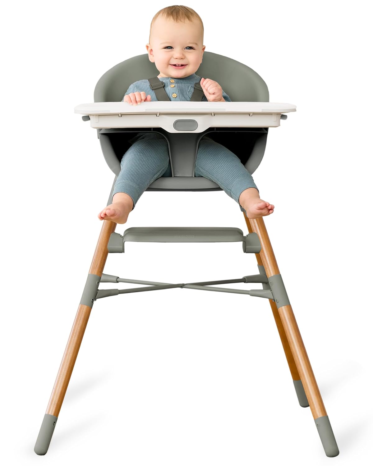 Skip Hop Silla alta convertible 4 en 1 para bebé, EON, Thyme
