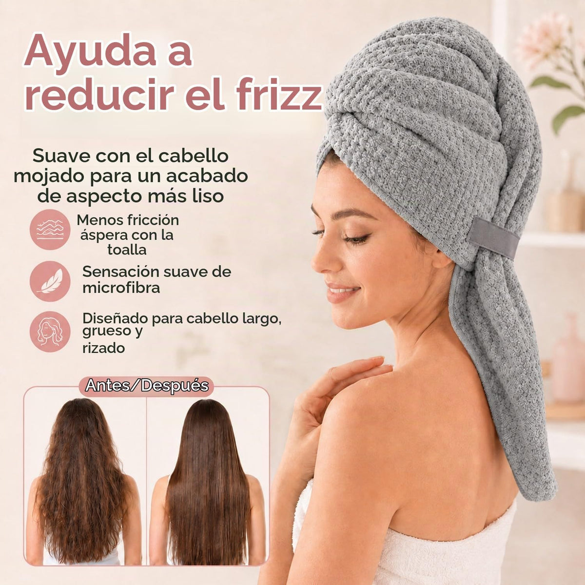 Toalla grande de microfibra para mujer, secado rápido y absorbente...