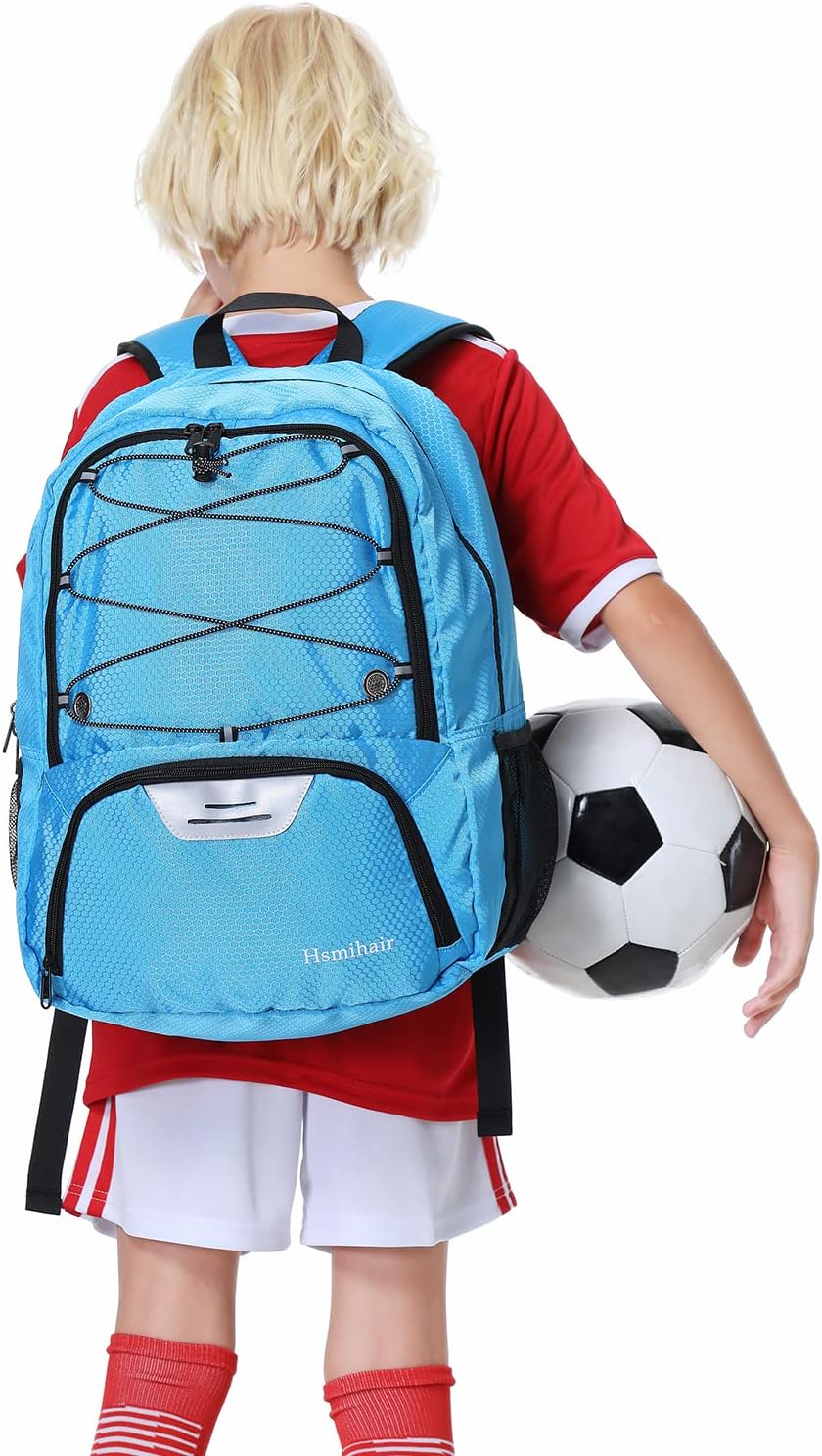 Hsmihair - Mochila de fútbol juvenil - Mochila para fútbol y balonc...