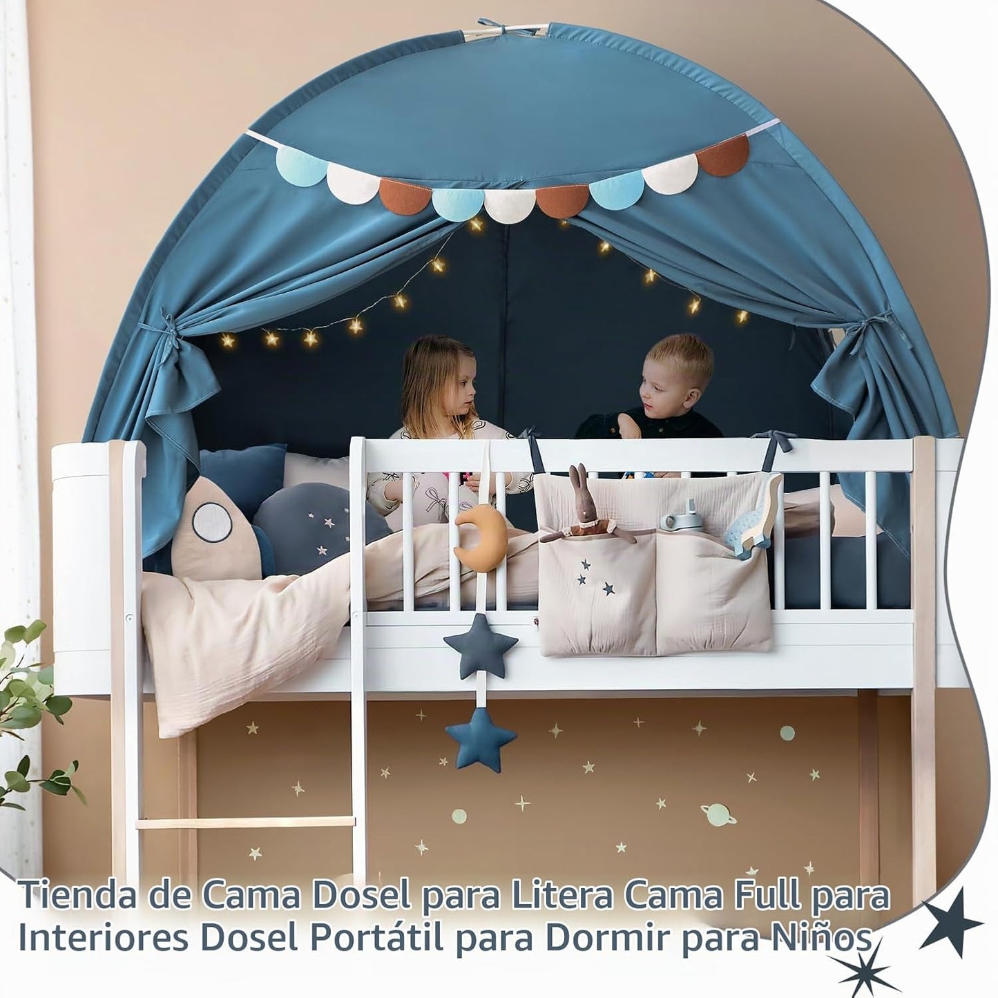 Toldo de cama de tamaño completo para niños, tienda de campaña para...