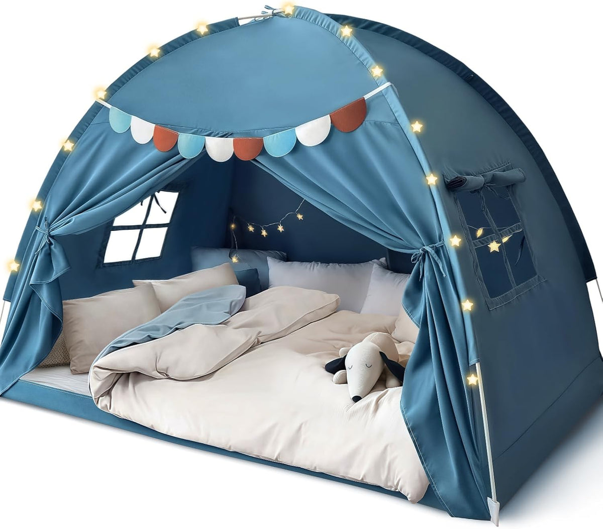 Toldo de cama de tamaño completo para niños, tienda de campaña para...