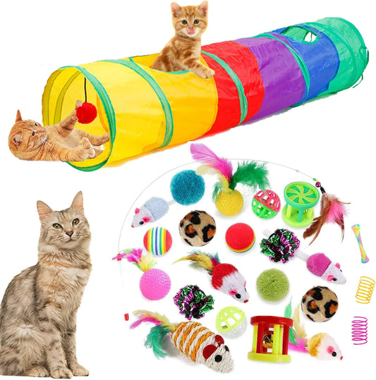 32 piezas de juguetes para gatos, juguetes interactivos para gatito...