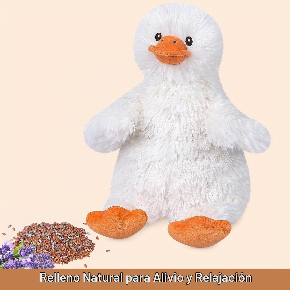SuzziPals Almohadilla térmica para animales de peluche de pato para...