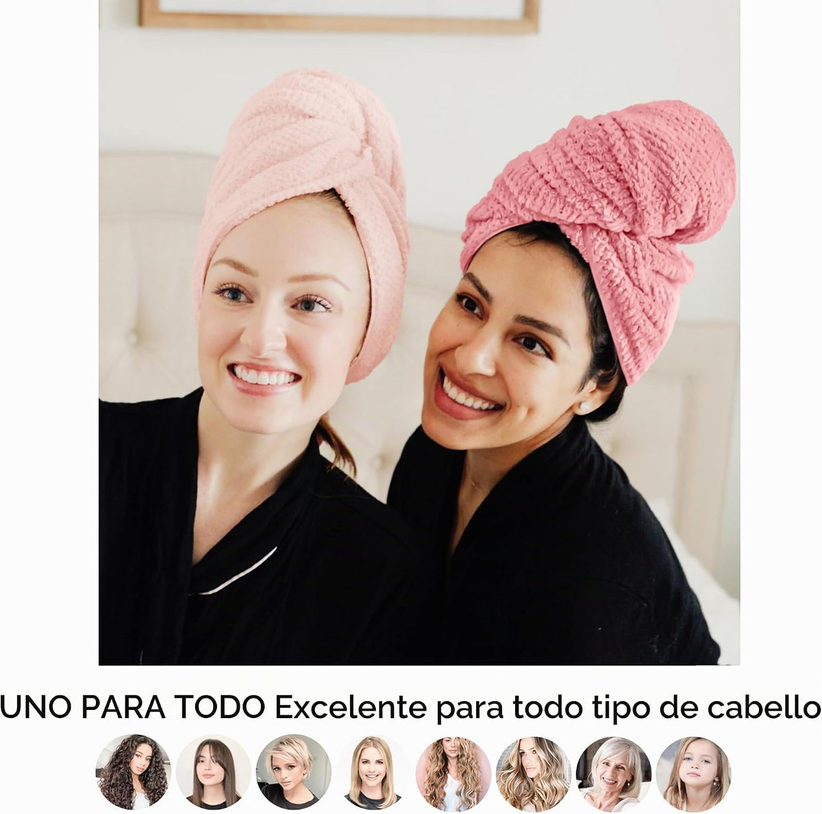 ROLSHOL Paquete de 2 toallas de microfibra grandes para mujer, 27 ×...