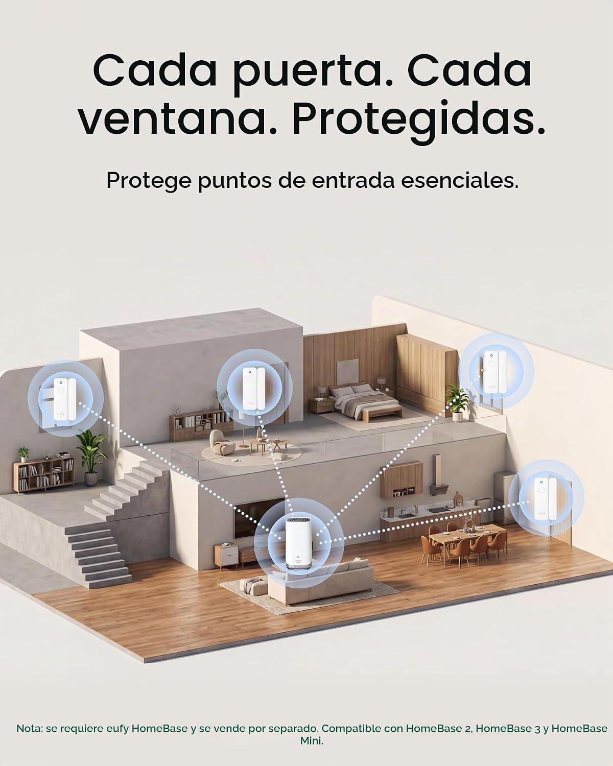eufy Security HomeBase3 S380 Hub+Paquete de 4 sensores de entrada E...