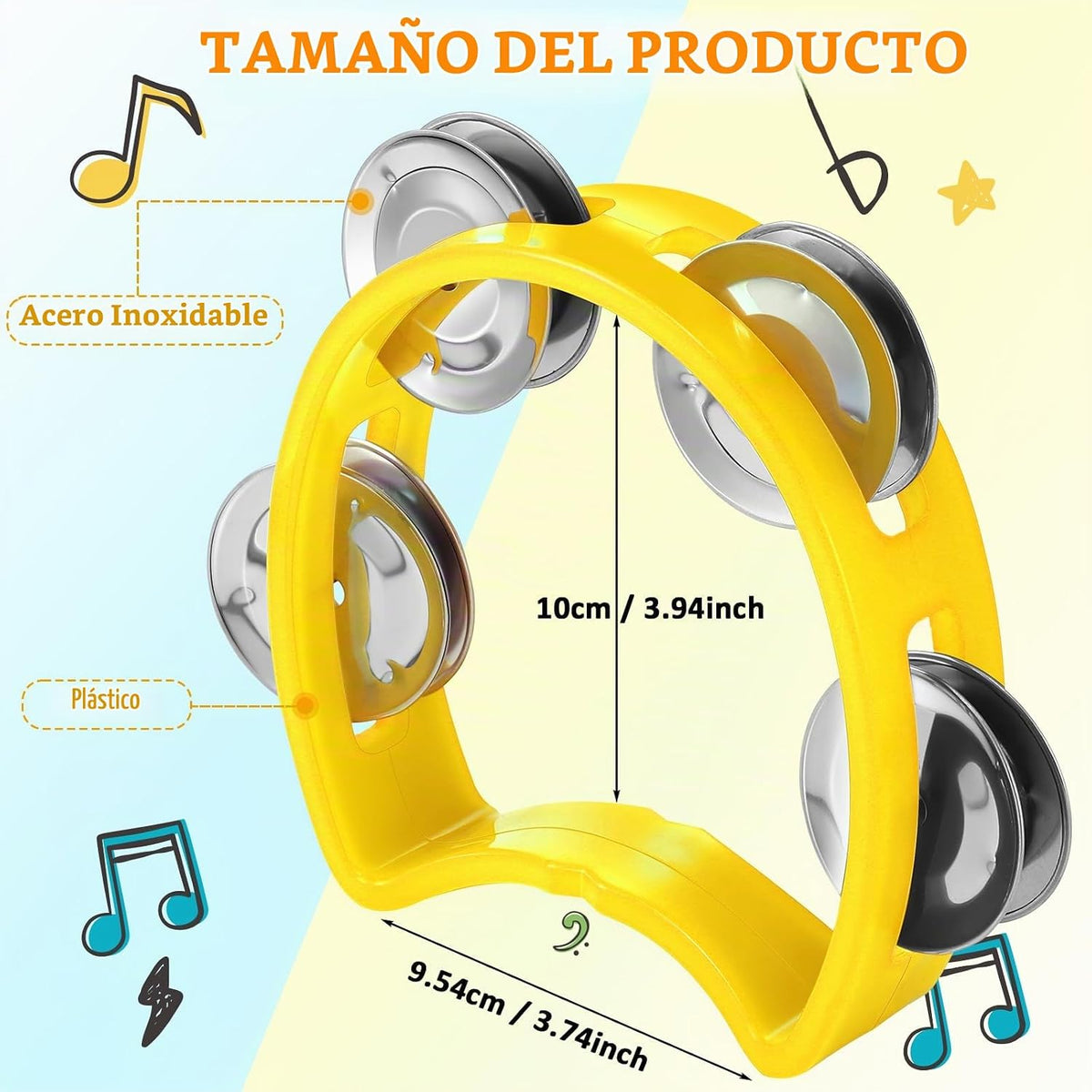 Boao 21 Piezas Pandereta Instrumento Musical para Adultos Pandereta...