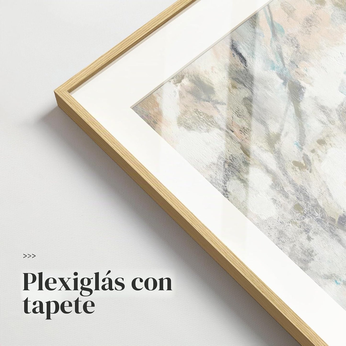 Arte de pared de paisaje abstracto neutro enmarcado para dormitorio...