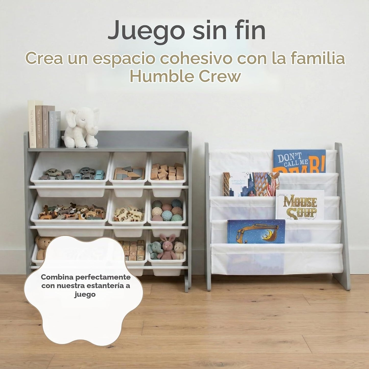 Humble Crew Organizador de juguetes para niños con estante de exhib...