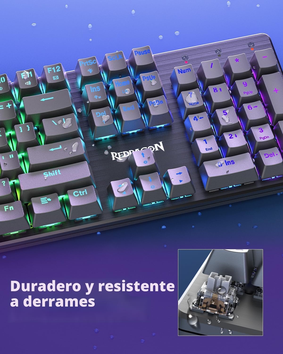 Redragon K671KS Teclado mecánico inalámbrico para juegos, teclado p...