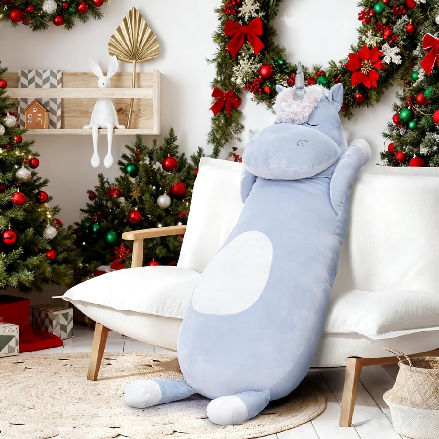 MorisMos Peluche de Unicornio Gigante de 4 Pies, 51 Pulgadas de Lar...