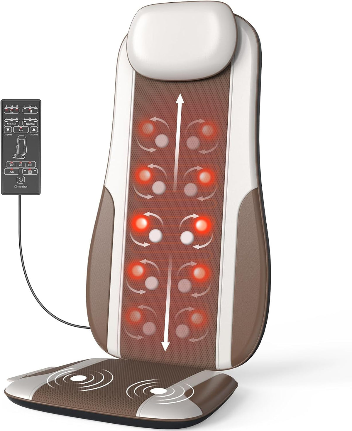 Comrelax Shiatsu - Masajeador de espalda con calor, almohadilla de...