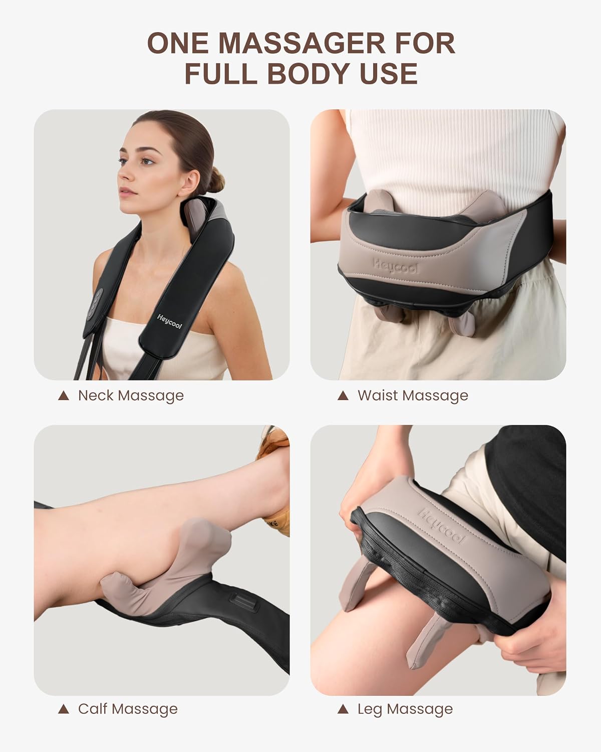 Heycool Masajeador inalámbrico para cuello y hombros con calor, tej...