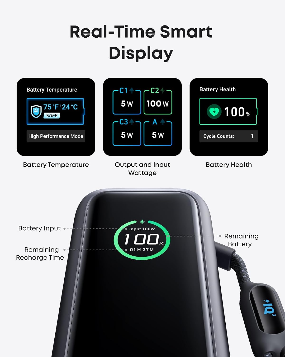 Anker Batería portátil para laptop, cargador portátil de 25,000 mAh...