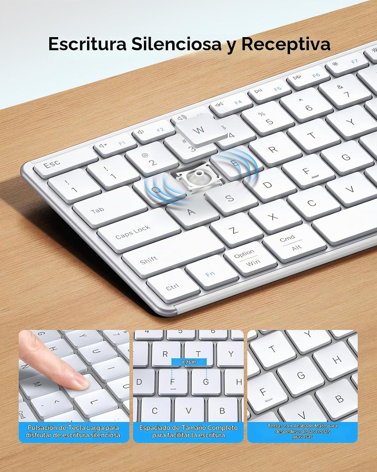 seenda SKM64-3 Combo de teclado inalámbrico Bluetooth y mouse para...