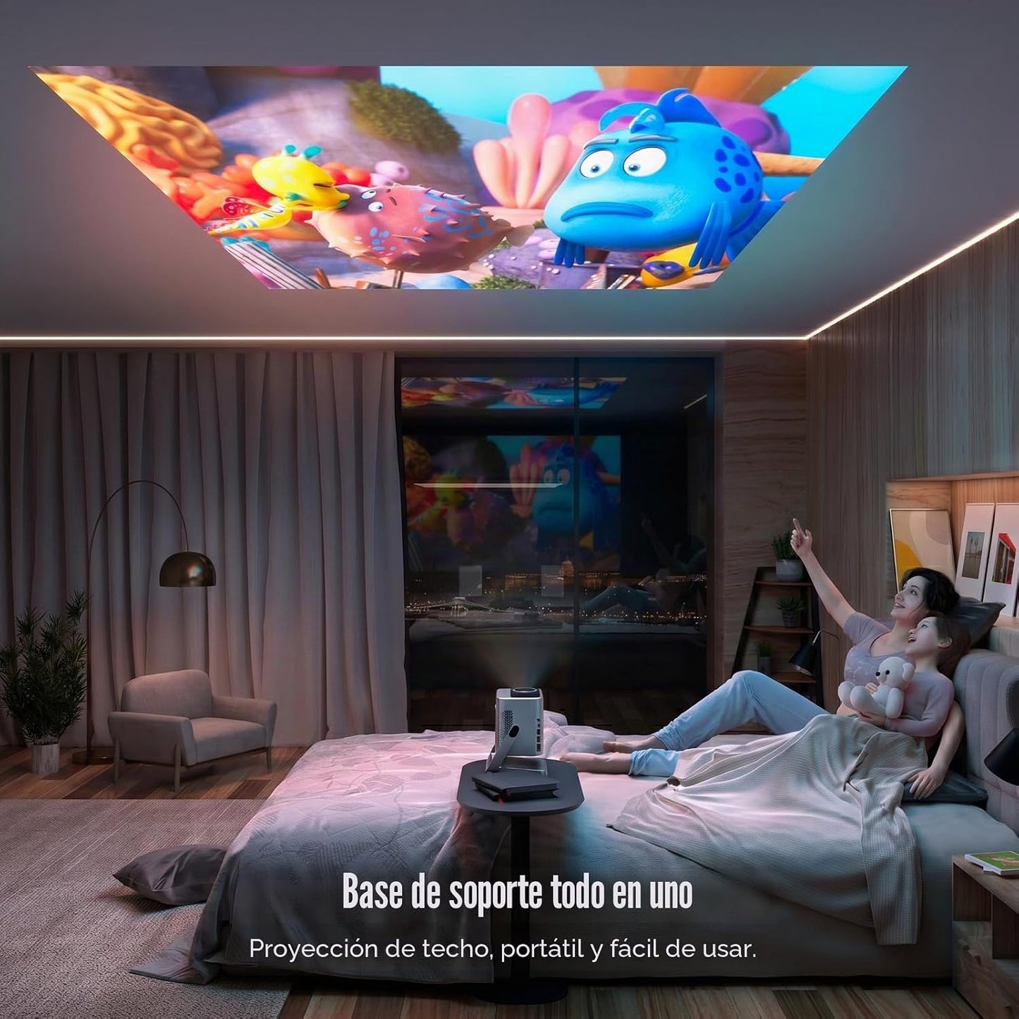 [4600 ANSI y aplicación con licencia oficial] Proyector 4K con WiFi...