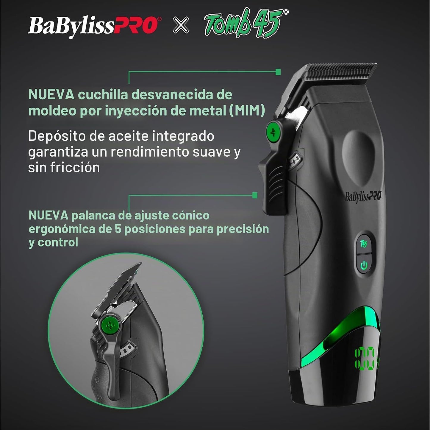 Cortapelos con carga inalámbrica BaBylissPRO x Tomb45