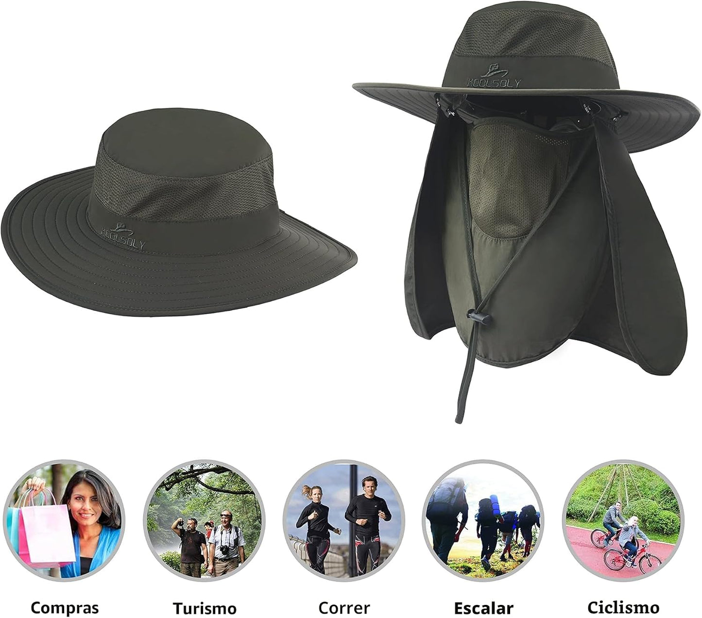 Sombrero de pesca, gorra para el sol con protección solar UPF 50+ y...