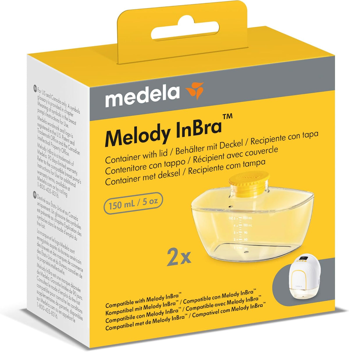 Medela Recipientes de leche materna para bomba Melody InBra | 4oz |...