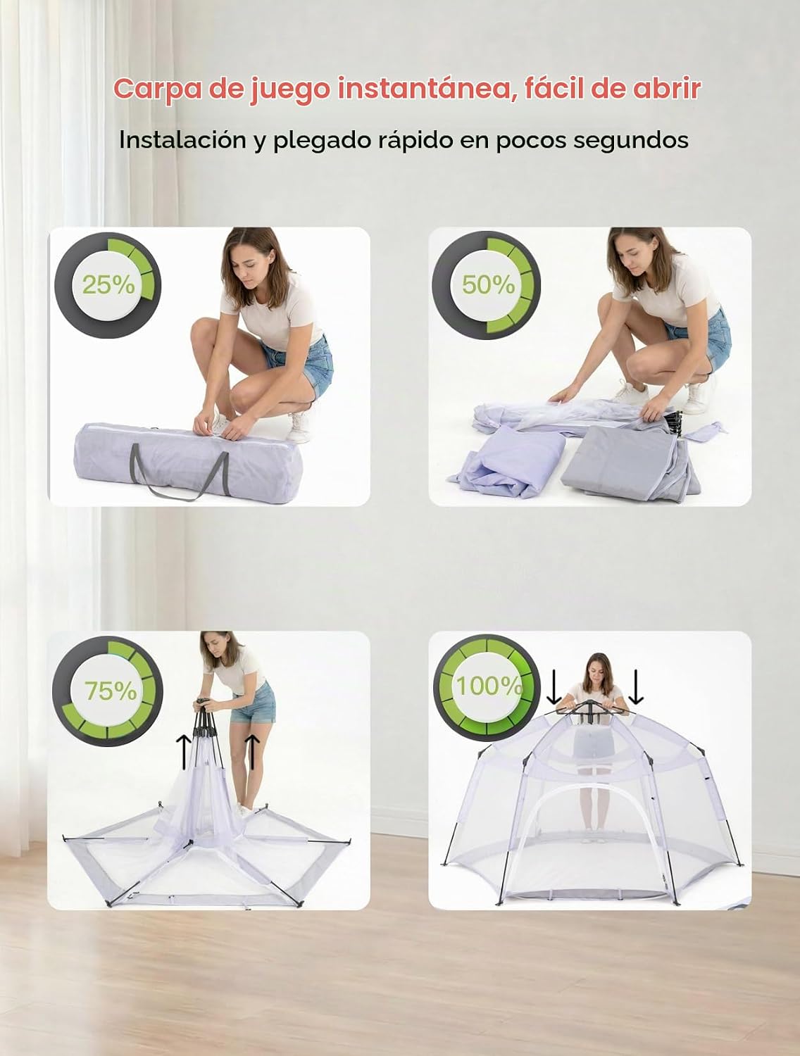 Porayhut Tienda de campaña grande desplegable para niños, casa de j...