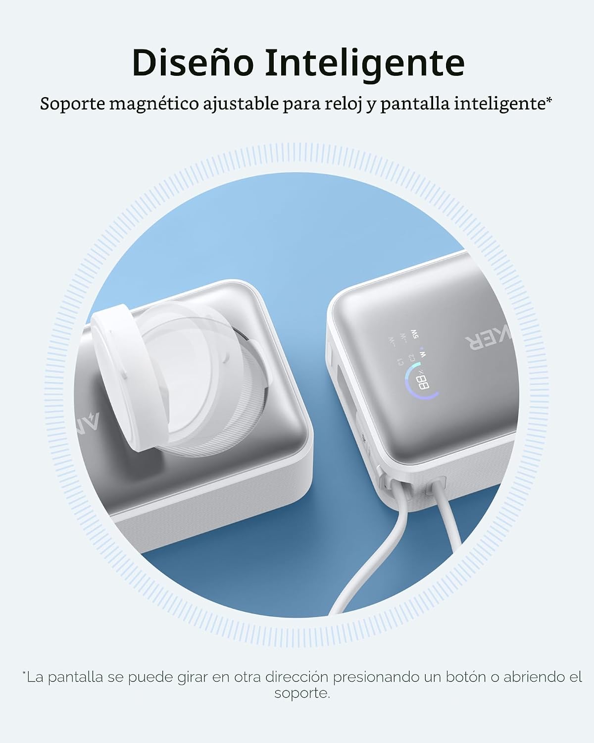 Anker MagGo Power Bank para Apple Watch, batería compacta de 10,000...