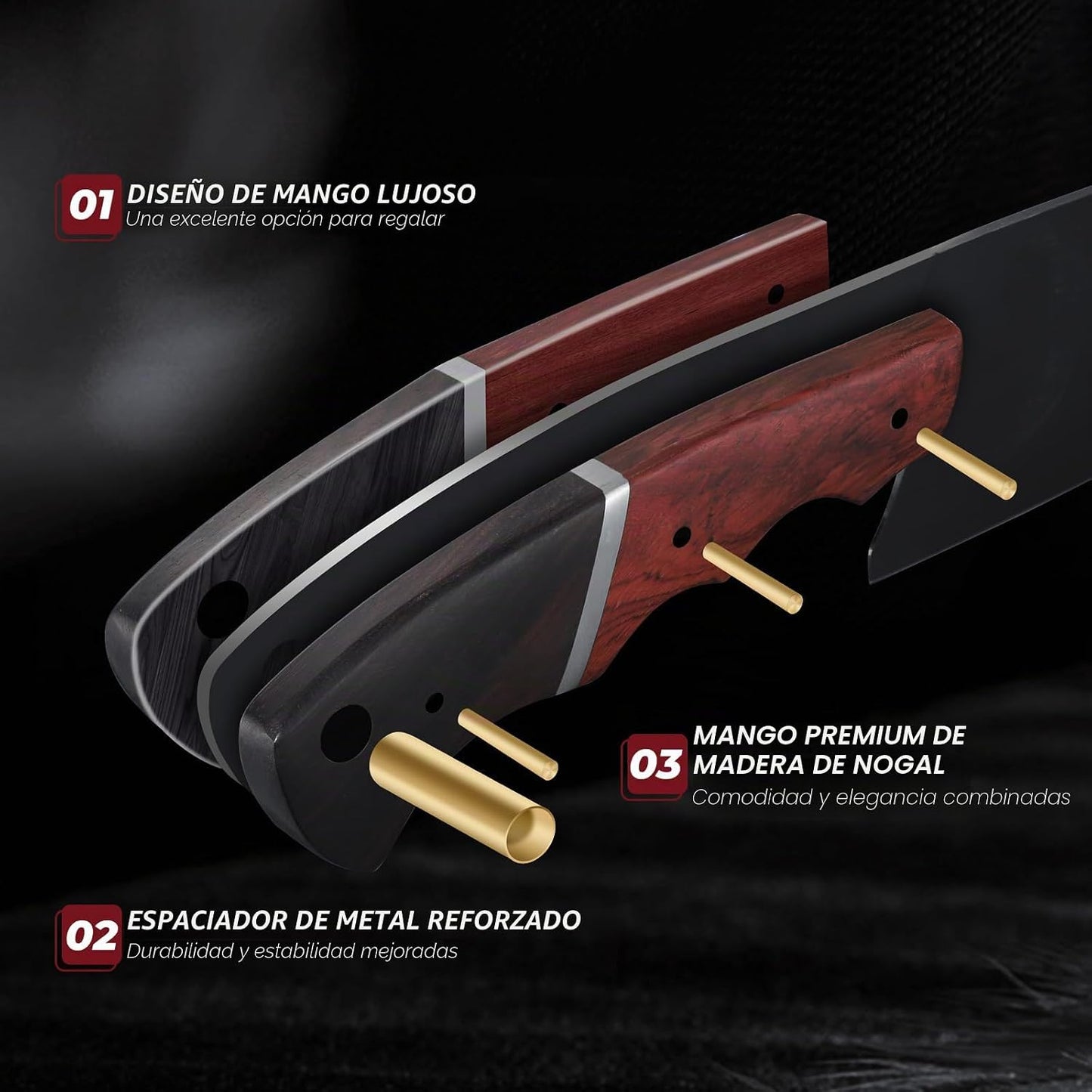 DRGSKL Cuchillo de chef japonés de 8 pulgadas, cuchillo de cocina c...
