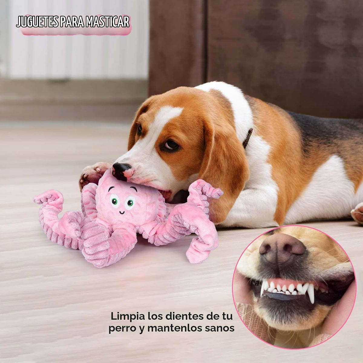 BUYPOW Juguetes chirriantes para perros, pulpo, juguetes de felpa r...