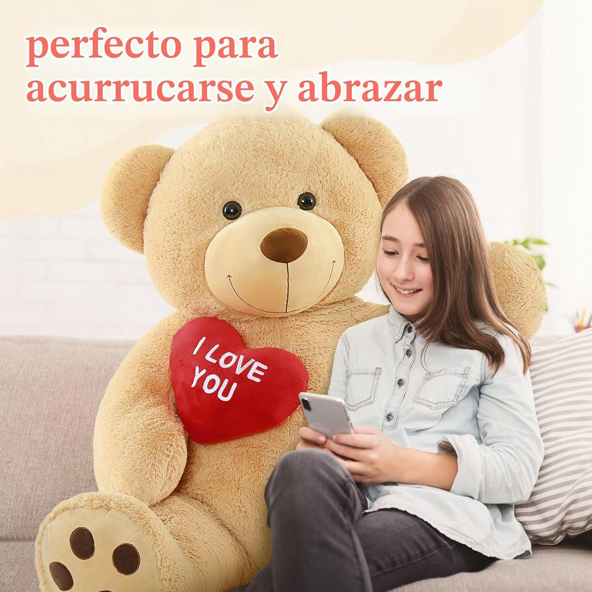 BENINY Oso de Peluche Gigante de 5 Pies, Oso de Peluche Grande con...