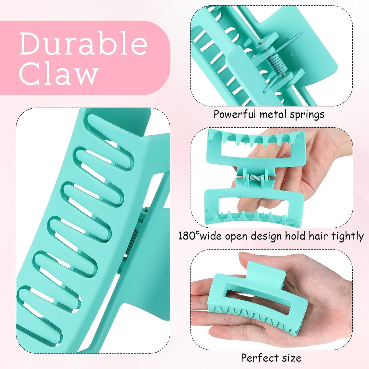 XunYee Juego de 100 pinzas para el cabello, pinzas cuadradas grande...