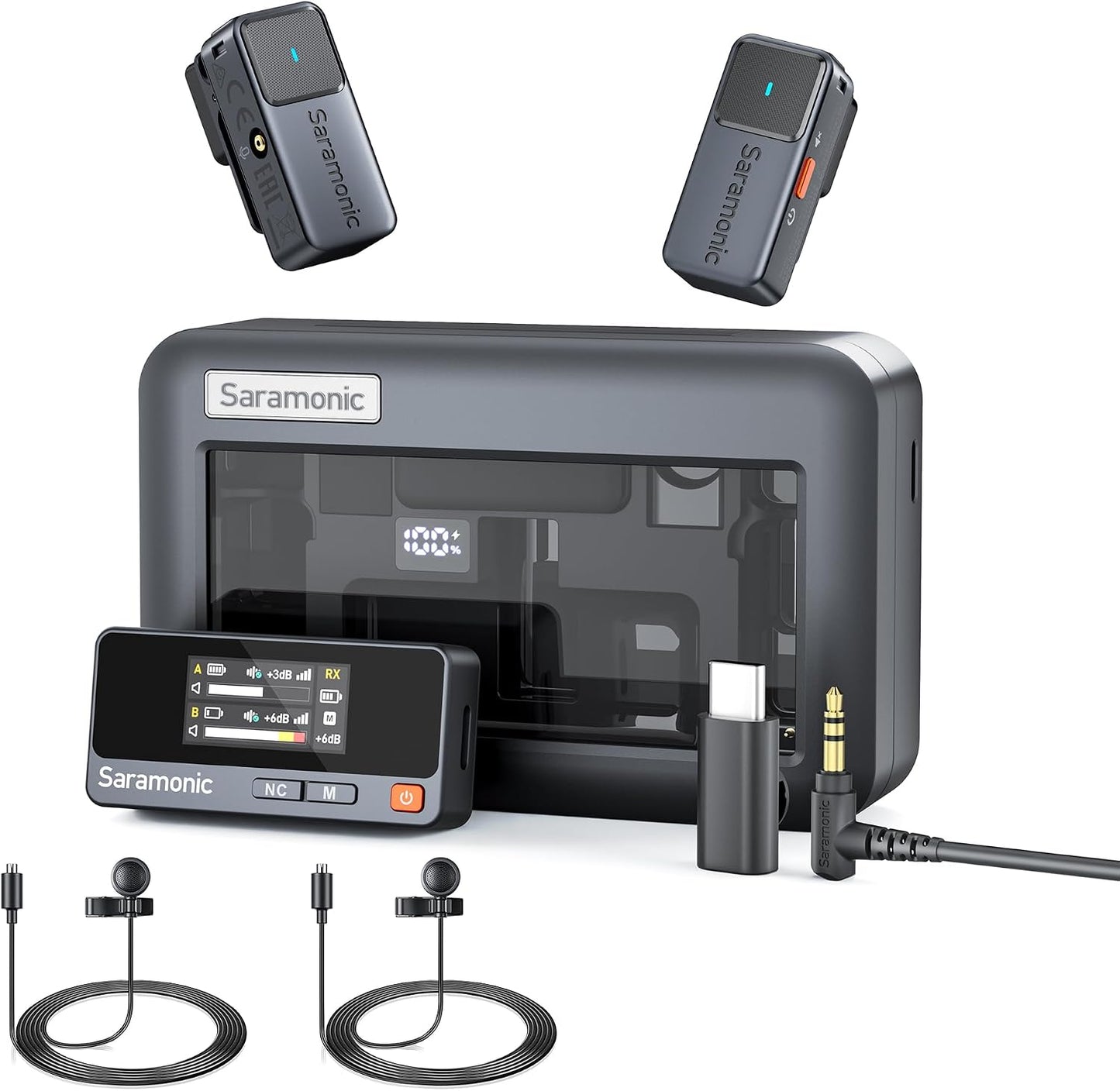 Saramonic Micrófonos Lavalier inalámbricos de aire para iPhone\/cám...