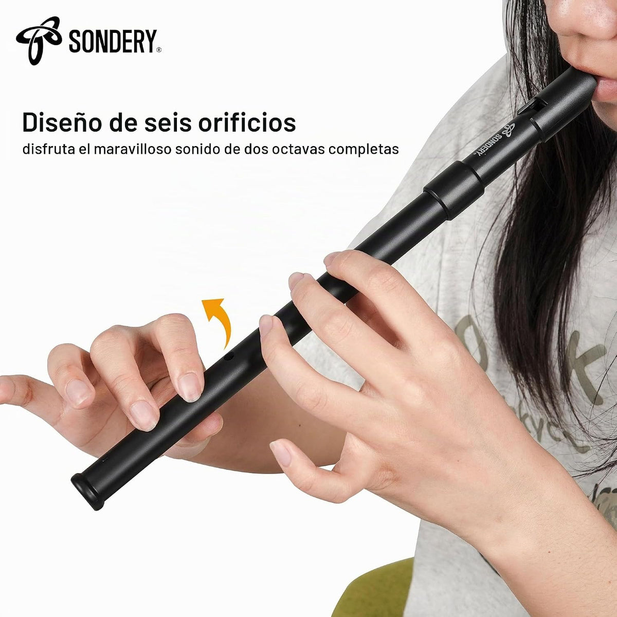 Sondery Silbato irlandés de lata de material ABS negro D con un ton...