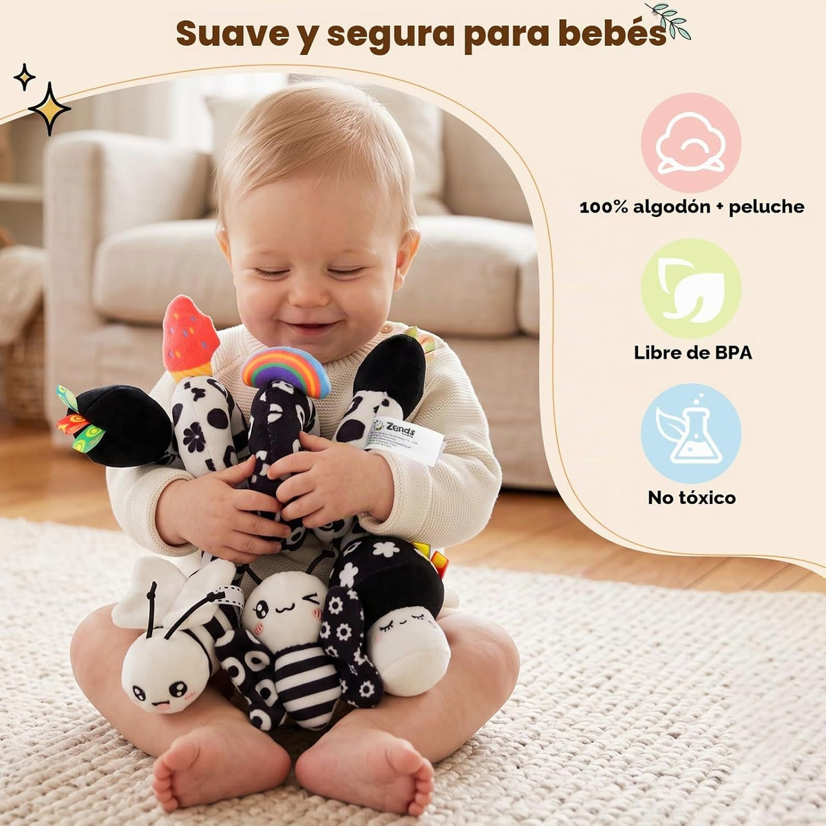 Zendstanding Juguetes en Espiral para Asiento de Coche para Bebés,...