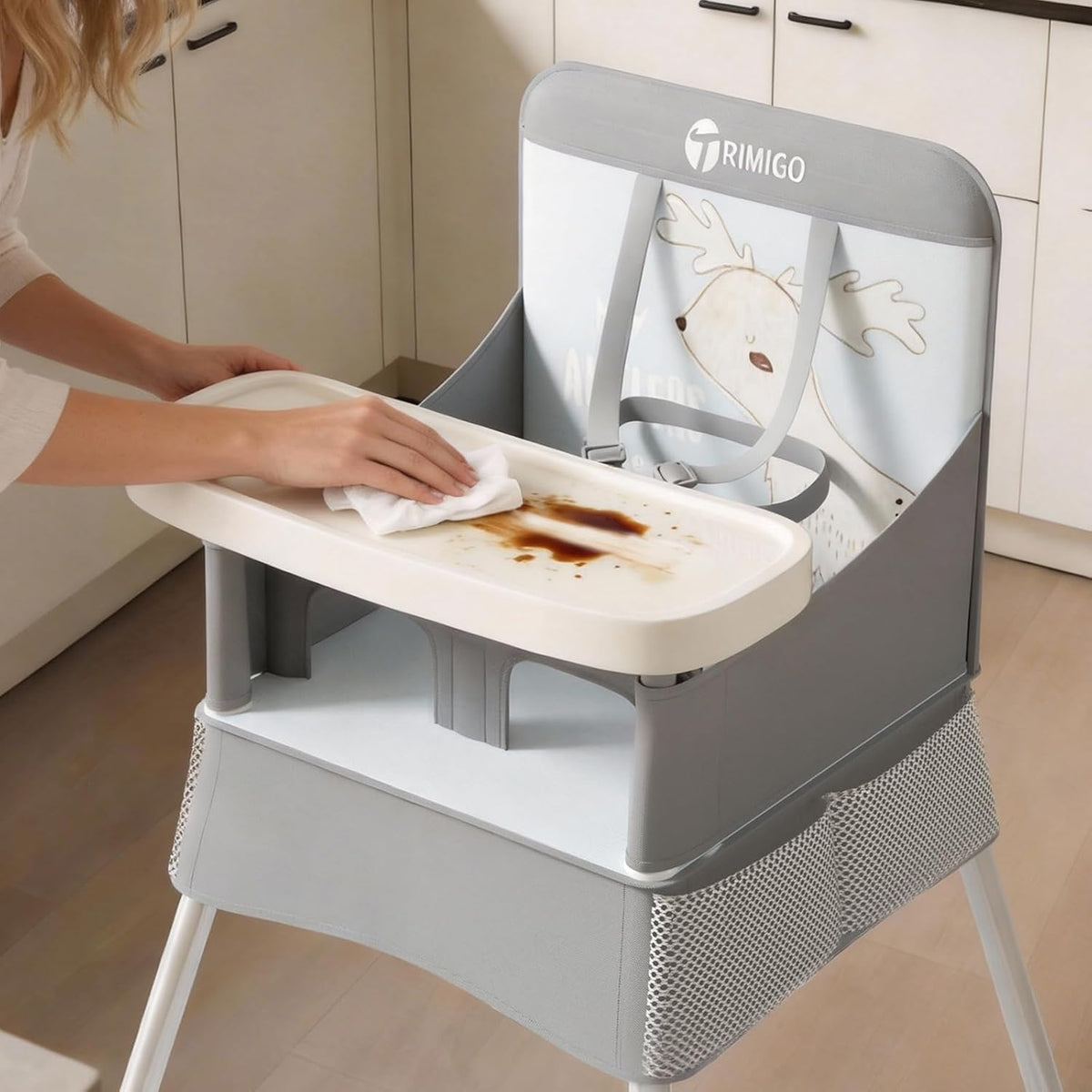 Trimigo Silla alta para bebés y niños pequeños, silla de alimentaci...