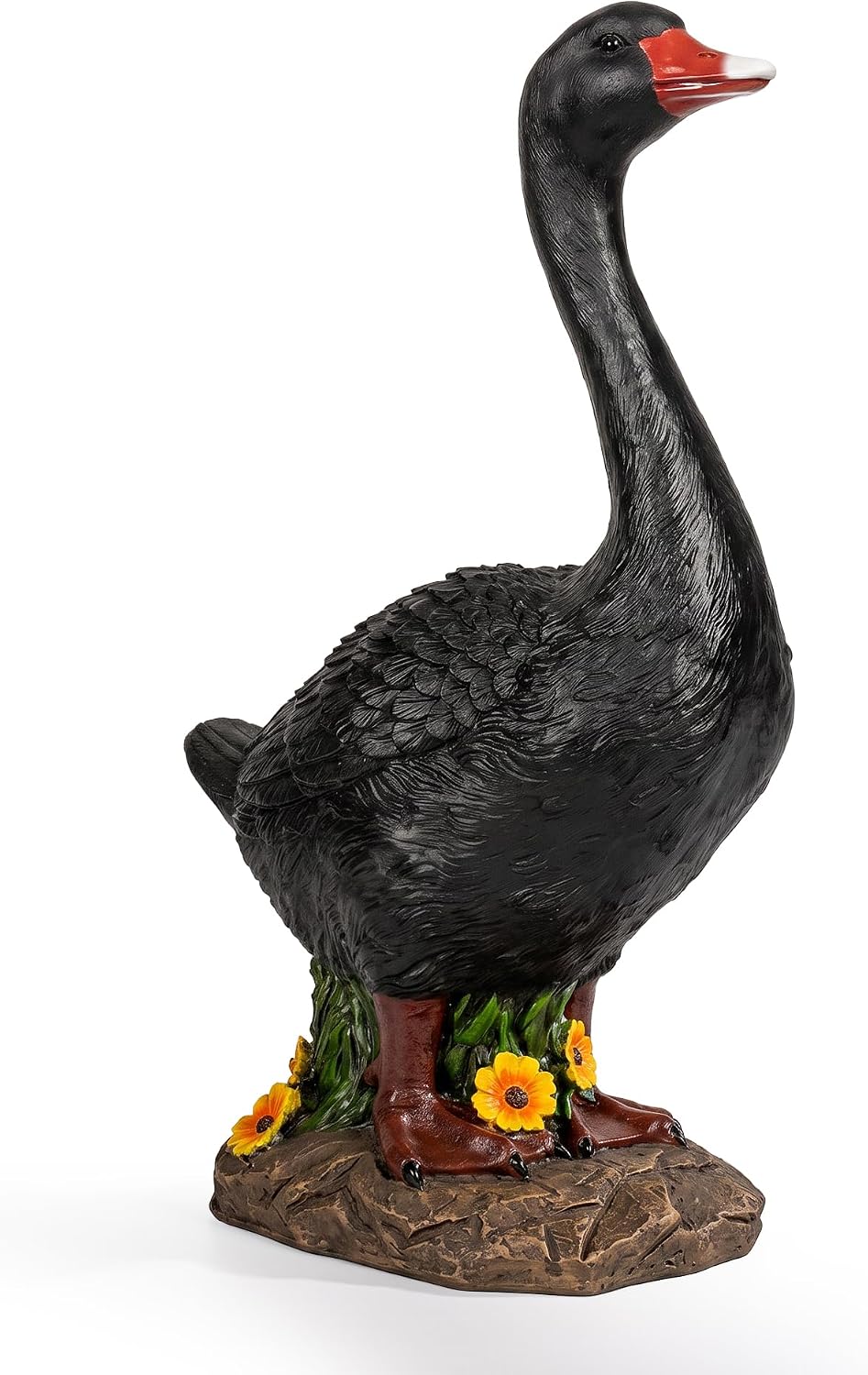 GIGALUMI Estatua de ganso negro grande de 19 pulgadas, decoración d...