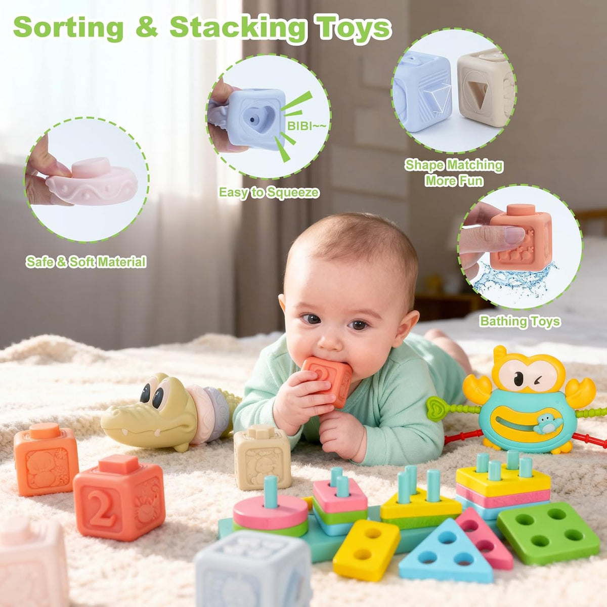 YMLGMAY Montessori Juguetes para bebés de 6 a 12 meses, juego de ju...