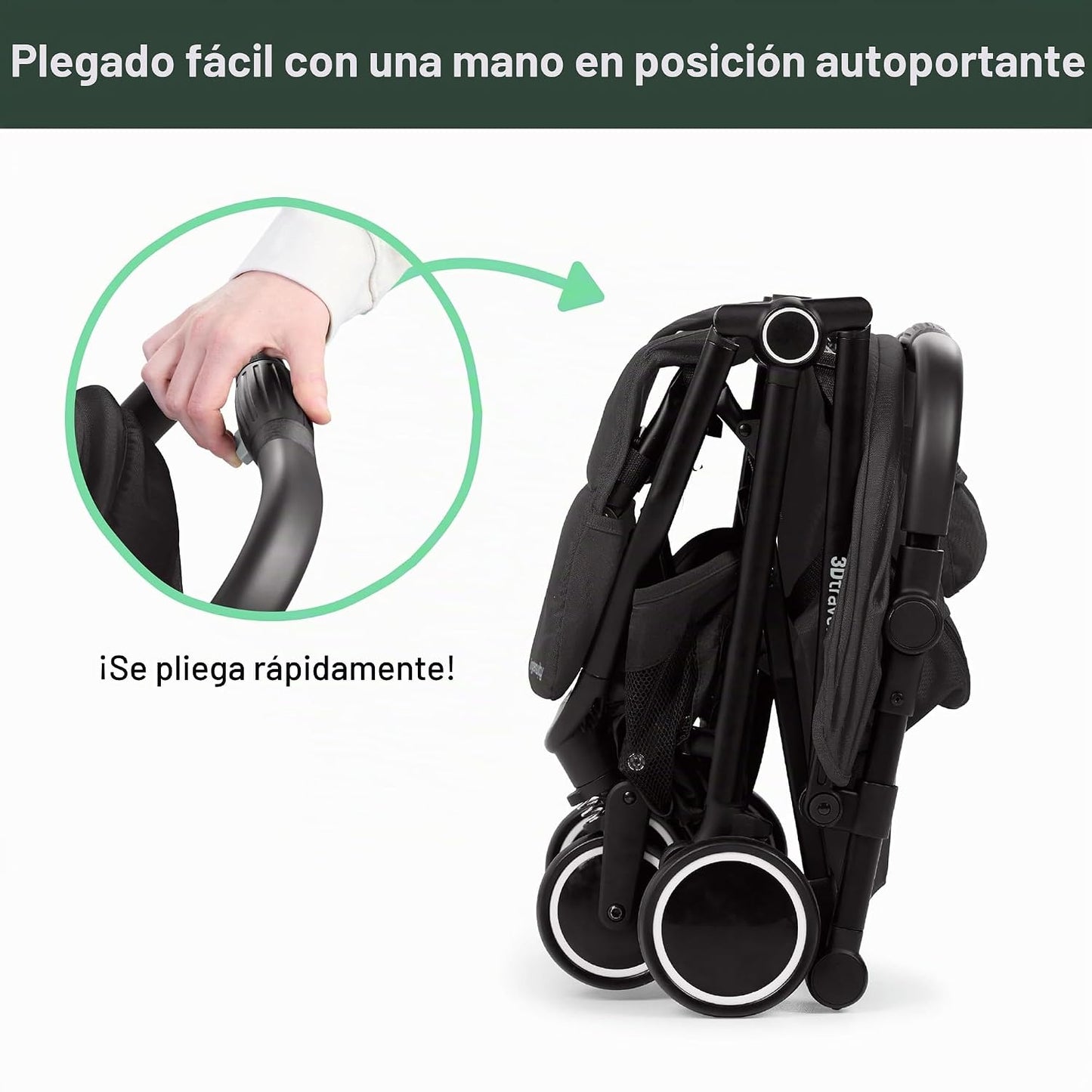Ingenuity 3D Travelmate Pro - Cochecito de viaje ligero con tabla p...