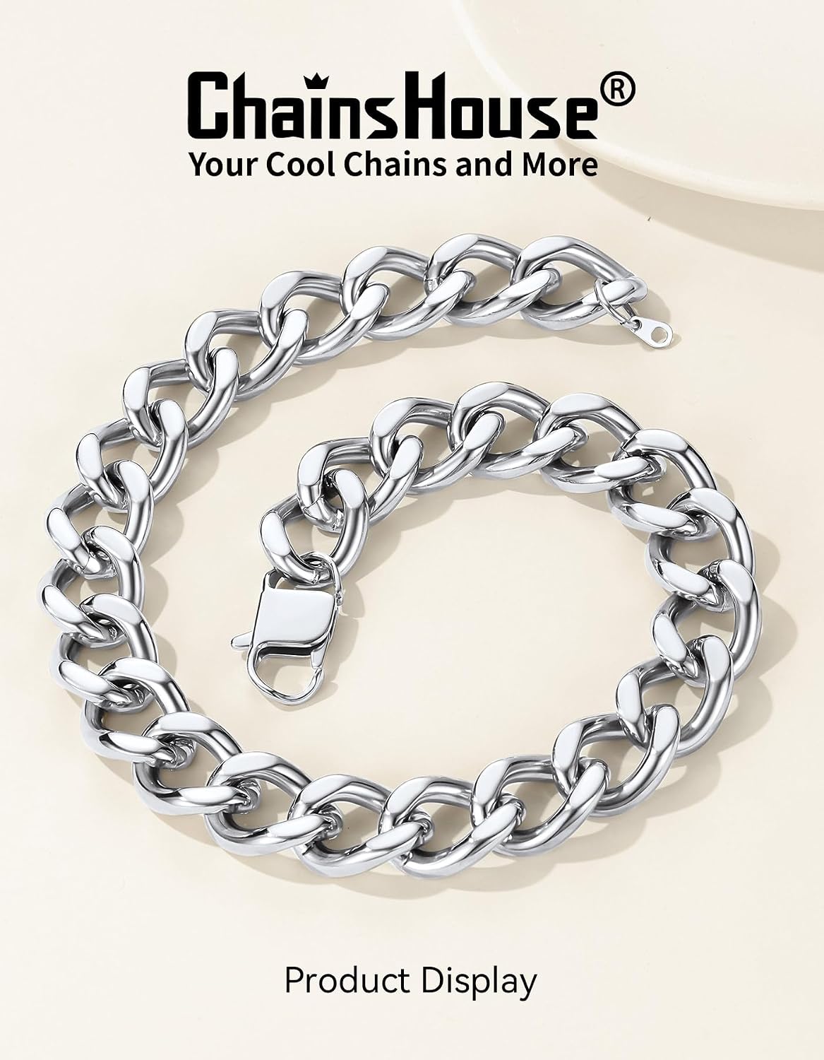 ChainsHouse Cadena de eslabones cubanos para mujer, collar grueso d...