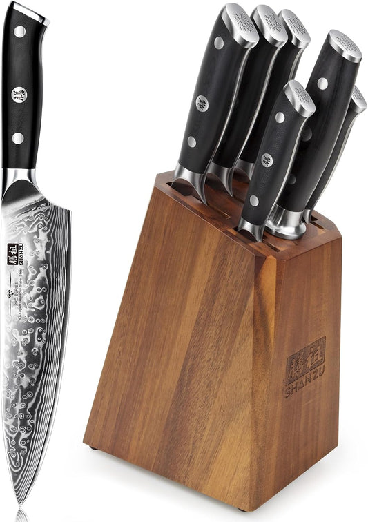 Juego de cuchillos de cocina de Damasco SHAN ZU, juegos de cuchillo...