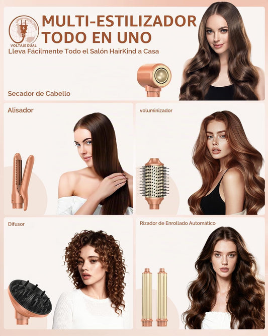 Estilizador de aire caliente de 6 en 1 de webeauty [Doble voltaje],...